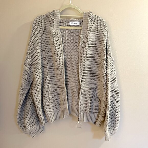 Miracle thick knit oversized sweater jacket with hood - Picture 2 of 10